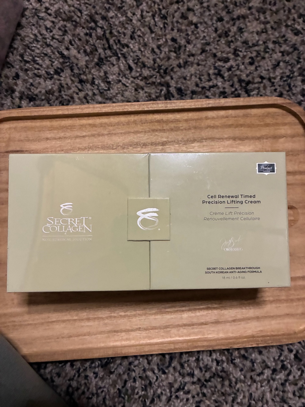 Secret Collagen Cell Renewal Timed Precision Lifting Cream - Sage Green Box